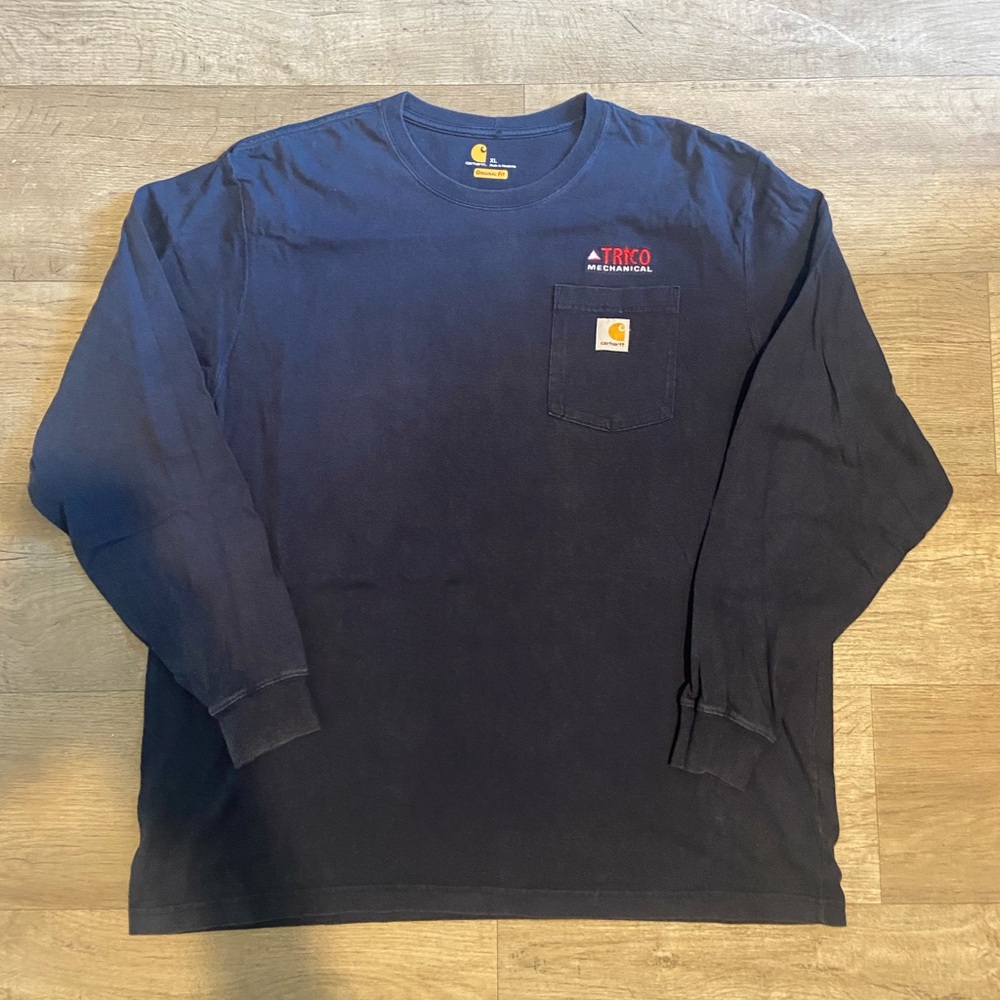 Carhartt Men’s Navy Blue Long Sleeve Shirt Size XL.